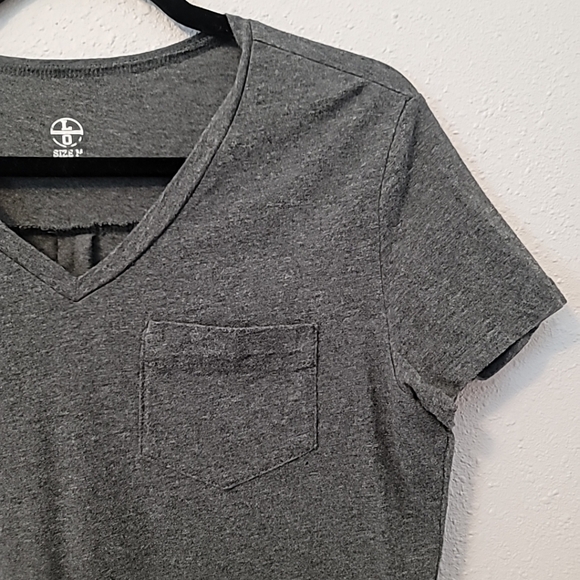 LO Brand Charcoal V Neck T-Shirt w Pocket Sz M - Picture 5 of 11